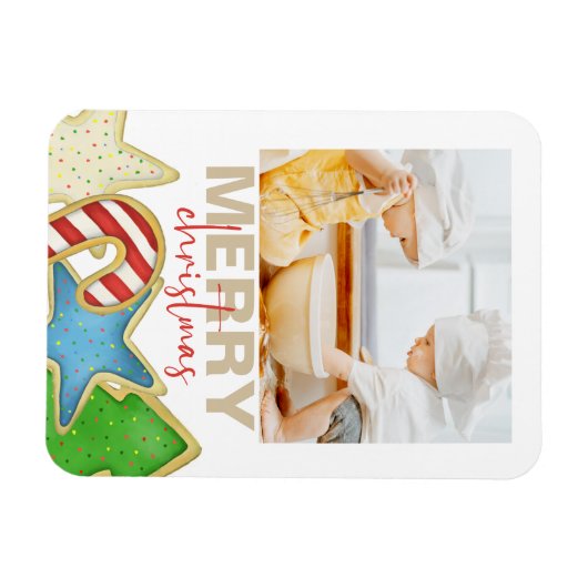 Kerstmis Waterverf Cute Cookies 1 Magneet (Horizontaal)