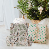 Kerstmis Waterverf Deer & Pine Tree Cadeaupapier