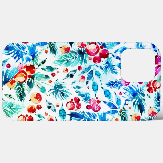 Kerstmis Waterverf Design Hoesje-Mate iPhone Case (Achterkant (horizontaal))