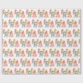 Kerstmis Waterverf feestdag Cadeaupapier (Vlak)