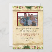 Kerstmis Waterverf Floral Magnolia Pine Wreate Feestdagenkaart (Voorkant)