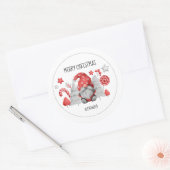 Kerstmis Waterverf Gnoome Classic Round Sticker (Envelop)