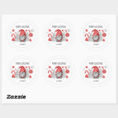 Kerstmis Waterverf Gnoome Classic Round Sticker (Vel)