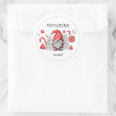 Kerstmis Waterverf Gnoome Classic Round Sticker (Tas)