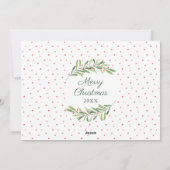Kerstmis Waterverf Groene Takken Bessen Foto Feestdagenkaart (Achterkant)