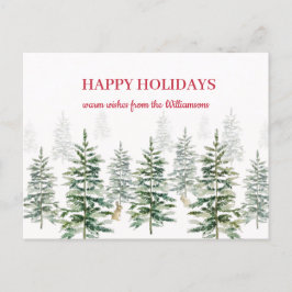 Kerstmis Waterverf Happy Holiday Card Briefkaart