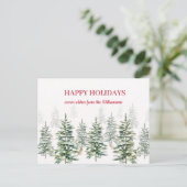 Kerstmis Waterverf Happy Holiday Card Briefkaart (Staand voorkant)