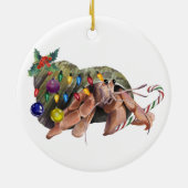 Kerstmis Waterverf Hermit Crab Crustaceancore Keramisch Ornament (Achterkant)