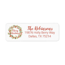 Kerstmis Waterverf Holly Berry Wreath