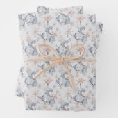 Kerstmis Waterverf Ilustratie Sneeuwkoningin & Bee Inpakpapier Vel (In situ)