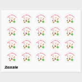 Kerstmis Waterverf Koekjes Ronde Sticker (Vel)