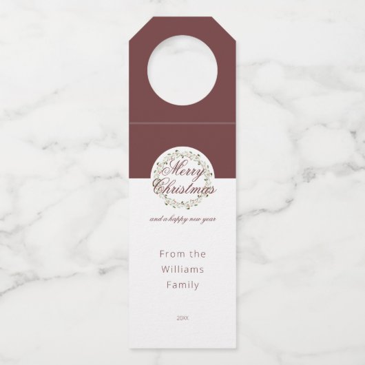 Kerstmis waterverf met Bourgogne Flessenhanger (Voorkant)