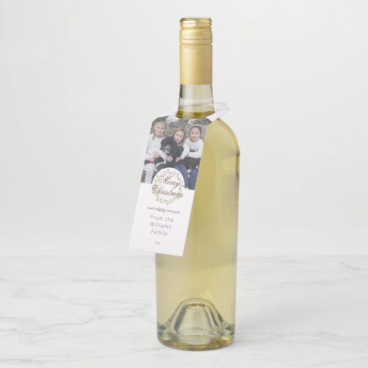 Kerstmis waterverf met foto flessenhanger (Schuin)