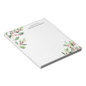 Kerstmis Waterverf Mistletoe-laptop met naam Notitieblok (Schuin)