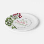 Kerstmis Waterverf Modern Rustic Mistletoe Papieren Bordje (Gekanteld)