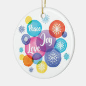 Kerstmis | Waterverf - Peace Love Joy Quote Keramisch Ornament (Links)