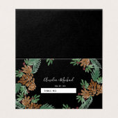 Kerstmis Waterverf Pinecones Wedding Seating Kaart (Buitenkant ongevouwen)