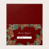 Kerstmis Waterverf Pinecones Wedding Seating No. Kaart (Buitenkant ongevouwen)