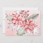 Kerstmis Waterverf Poinsettia sparen de datum Kaart (Achterkant)