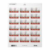 Kerstmis Waterverf Poinsettia, zilver Etiket (Full Sheet)