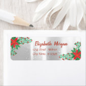 Kerstmis Waterverf Poinsettia, zilver Etiket (Insitu)