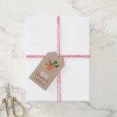 Kerstmis Waterverf Snoepriet Persoonlijk Cadeaulabel (Met Touw)