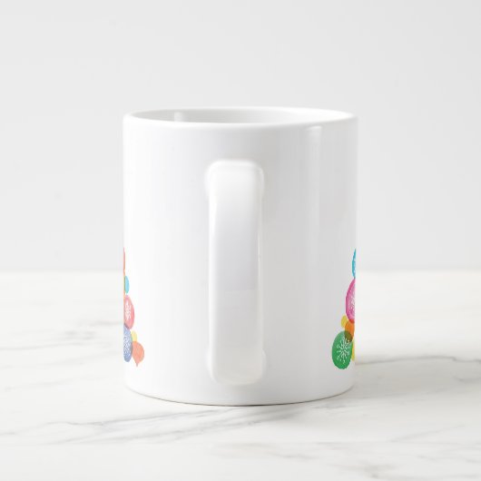 Kerstmis | Waterverf - Snowflake-sierboom Grote Koffiekop (Achterkant)