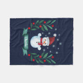 Kerstmis - Waterverf Snowman - Aangepaste marine b Fleece Deken (Voorkant (Horizontaal))