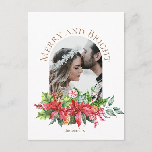 Kerstmis waterverf tak briefkaart (Voorkant)