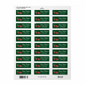 Kerstmis Waterverf Truck Green Return-adres Etiket (Full Sheet)