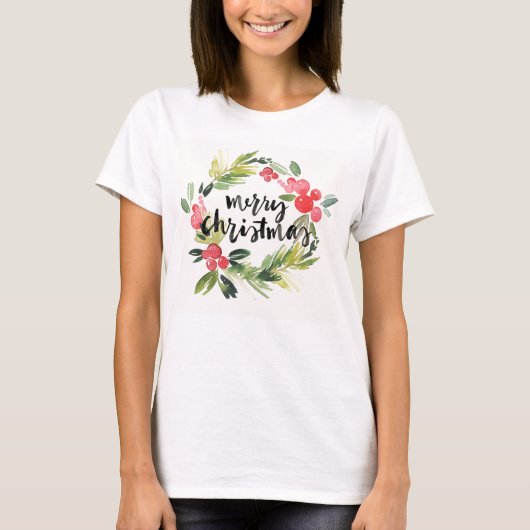 Kerstmis | Waterverf - Vroege kerstmis T-shirt (Voorkant)