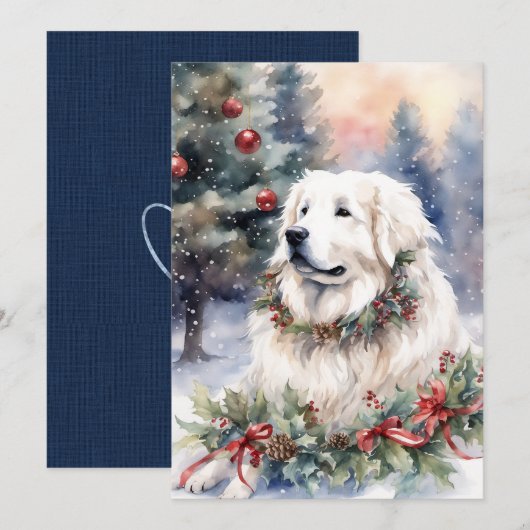 Kerstmis - WC Grote Pyreneeën Feestdagenkaart (Voorkant / Achterkant)