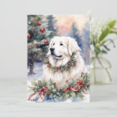 Kerstmis - WC Pyreneese herder Feestdagenkaart (Staand voorkant)