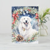 Kerstmis - WC Pyreneese herder Feestdagenkaart (Staand voorkant)