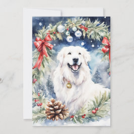 Kerstmis - WC Pyreneese herder Feestdagenkaart