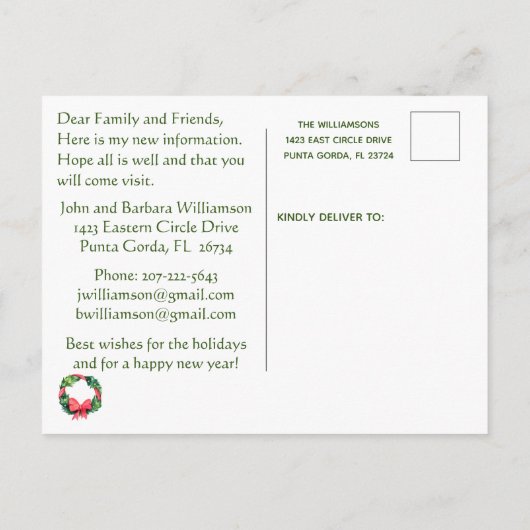 Kerstmis, we hebben de overstap van de Ocean Beach Aankondigingskaart (Achterkant)