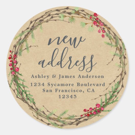 Kerstmis We hebben Kraft nieuwe adreslabel verplaa Ronde Sticker (Voorkant)