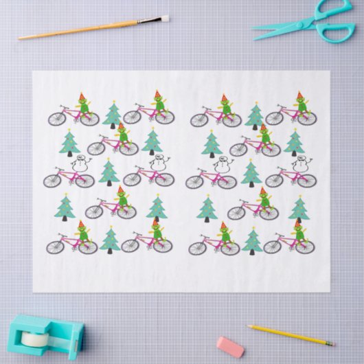 Kerstmis: webfiets voor elenpapier tissuepapier (Craft)