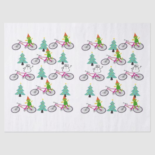 Kerstmis: webfiets voor elenpapier tissuepapier (Voorkant)