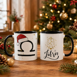 Kerstmis Weegschaal Zodiac Kerstman Hoed Mok