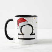 Kerstmis Weegschaal Zodiac Kerstman Hoed Mok (Links)