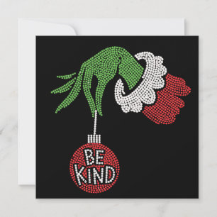Kerstmis Wees Aardig Jingle Ball Rhinestone Bling Feestdagenkaart