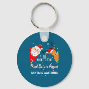 Kerstmis wees aardig voor de makelaar Kerstman Sleutelhanger