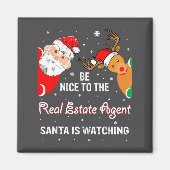 Kerstmis Wees aardig voor de makelaar Sinterklaas  Magneet (Voorkant)