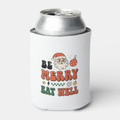 Kerstmis wees vrolijk eet goed kerstman ontwerp blikjeskoeler (Blikje Voorkant)