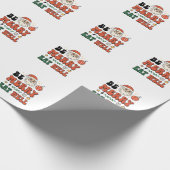 Kerstmis wees vrolijk eet goed kerstman ontwerp cadeaupapier (Hoek)