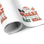 Kerstmis wees vrolijk eet goed kerstman ontwerp cadeaupapier (Rol Hoek)