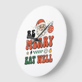 Kerstmis wees vrolijk eet goed kerstman ontwerp grote klok (Hoek)
