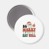 Kerstmis wees vrolijk eet goed kerstman ontwerp magneet (Voorkant / Achterkant)