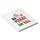 Kerstmis wees vrolijk eet goed kerstman ontwerp notitieblok (Schuin)